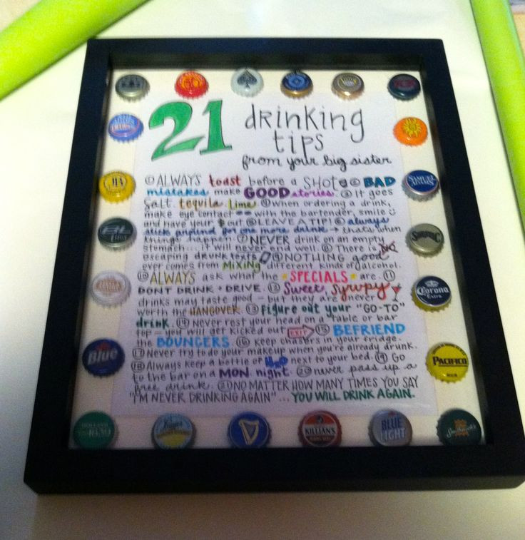 21St Birthday Gift Ideas For Sister
 21 drinking tips t for my sisters 21st birthday