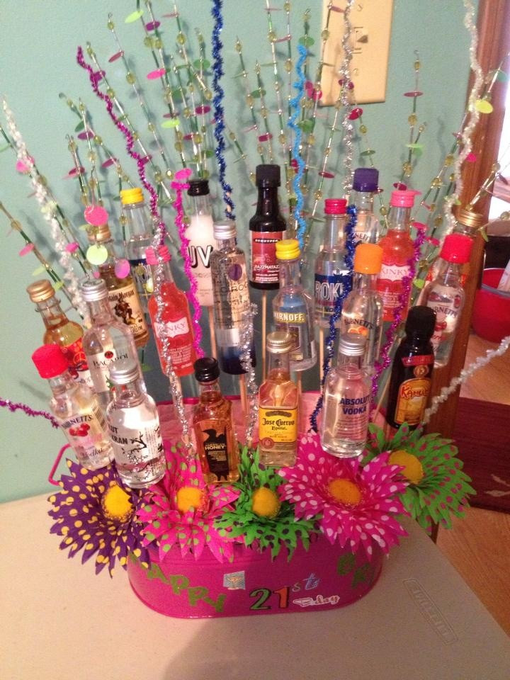 21St Birthday Gift Ideas For Sister
 Cute Idea 21st birthday alcohol basket