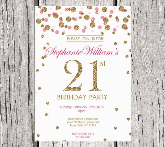 21st Birthday Invitation
 21st birthday invitation White Gold Glitter by SparkDezign