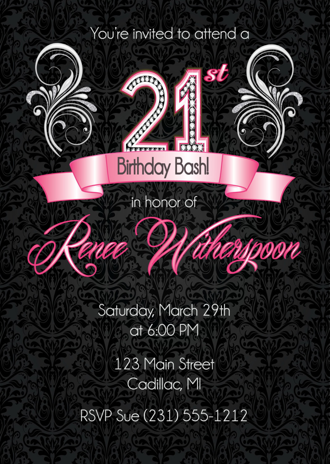 21st Birthday Invitation
 21st Birthday Invitation 21st Birthday Party Invitation