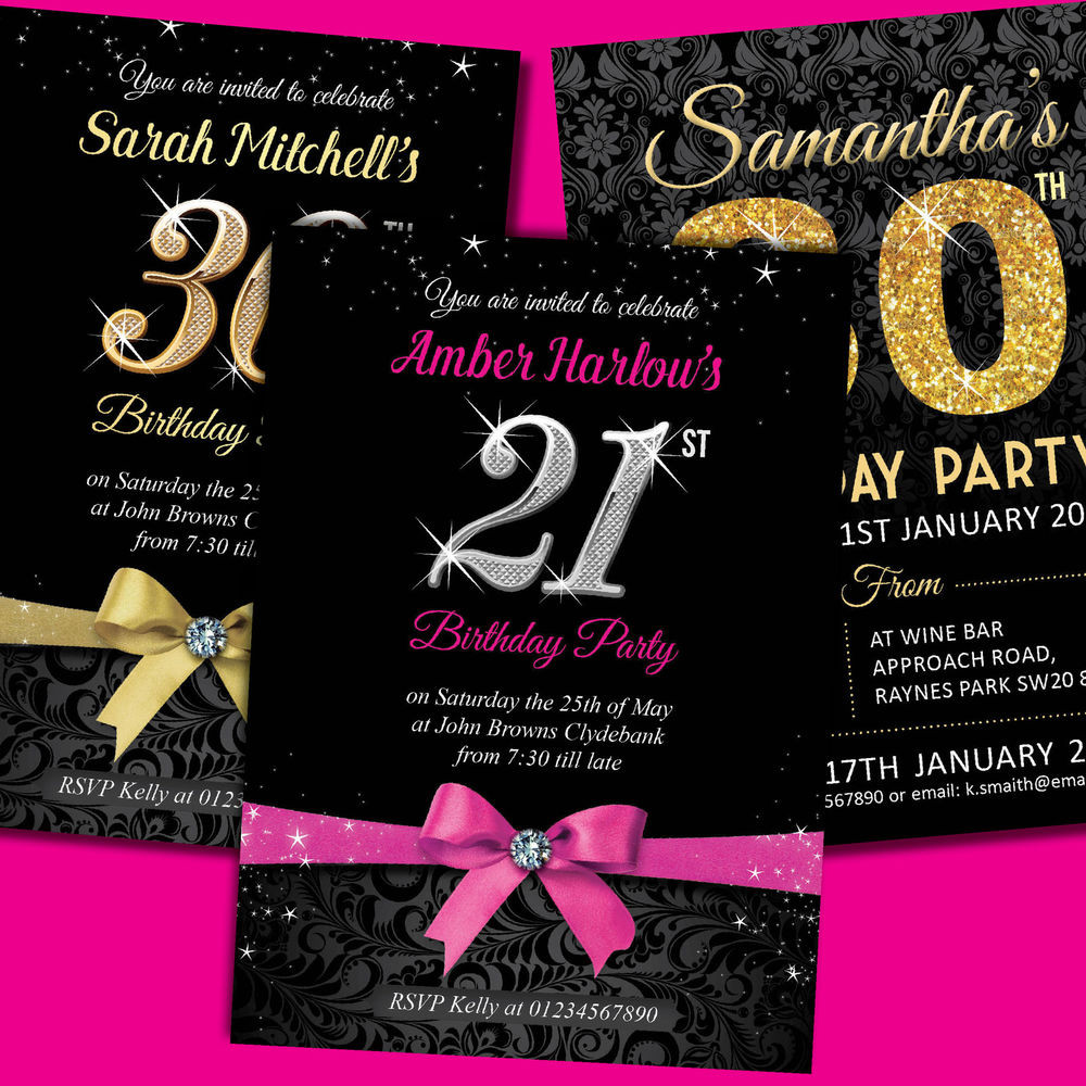 21st Birthday Invitation
 Personalised Birthday Invitations Party Invites 18th