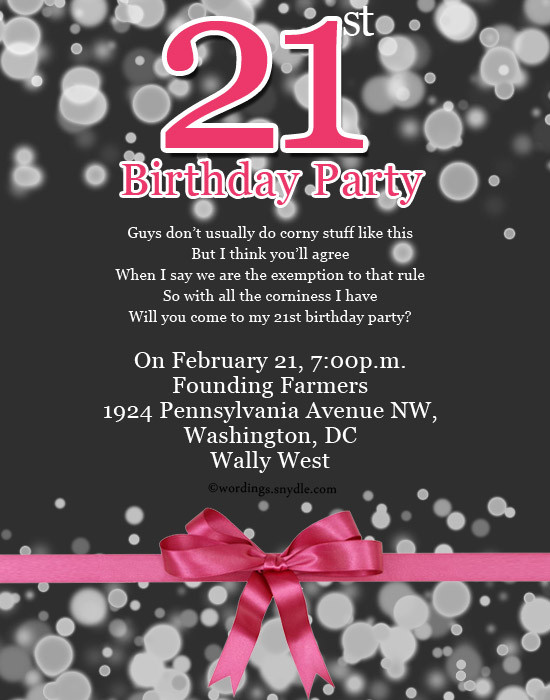 21st Birthday Invitation
 21st Birthday Party Invitation Wording – Wordings and Messages