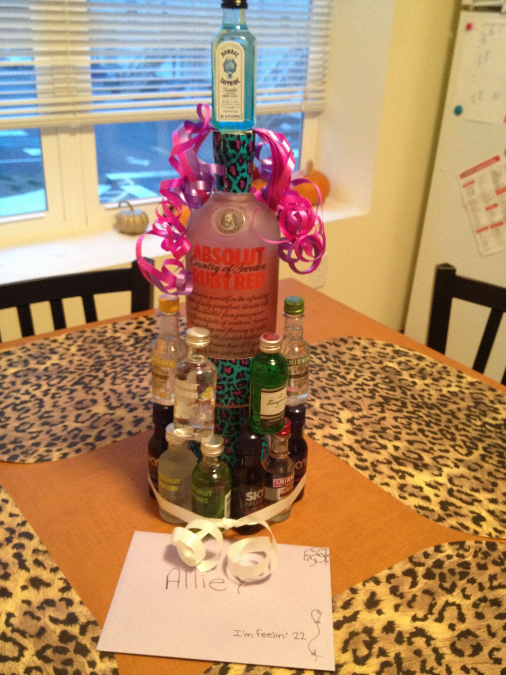 22Nd Birthday Gift Ideas
 Alcohol Nipper cake for a friends birthday We did this