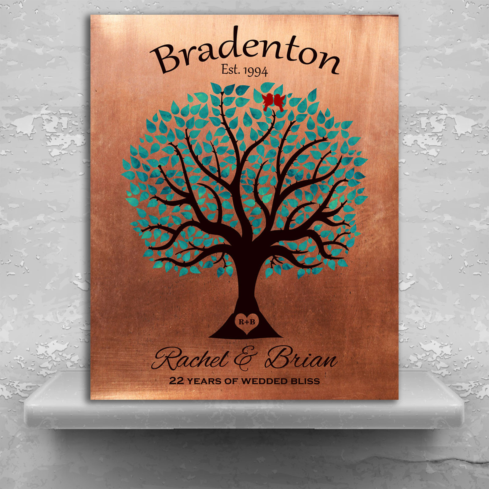 22Nd Wedding Anniversary Gift Ideas
 22nd Anniversary Personalized Traditional Wedding Tree