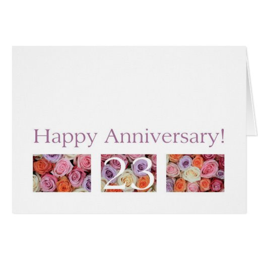 23Rd Wedding Anniversary Gift Ideas
 23rd Wedding Anniversary Card pastel roses