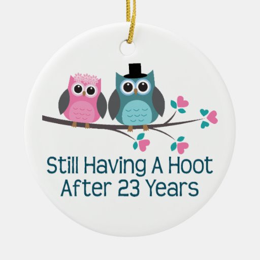 23Rd Wedding Anniversary Gift Ideas
 Gift For 23rd Wedding Anniversary Hoot Ornament