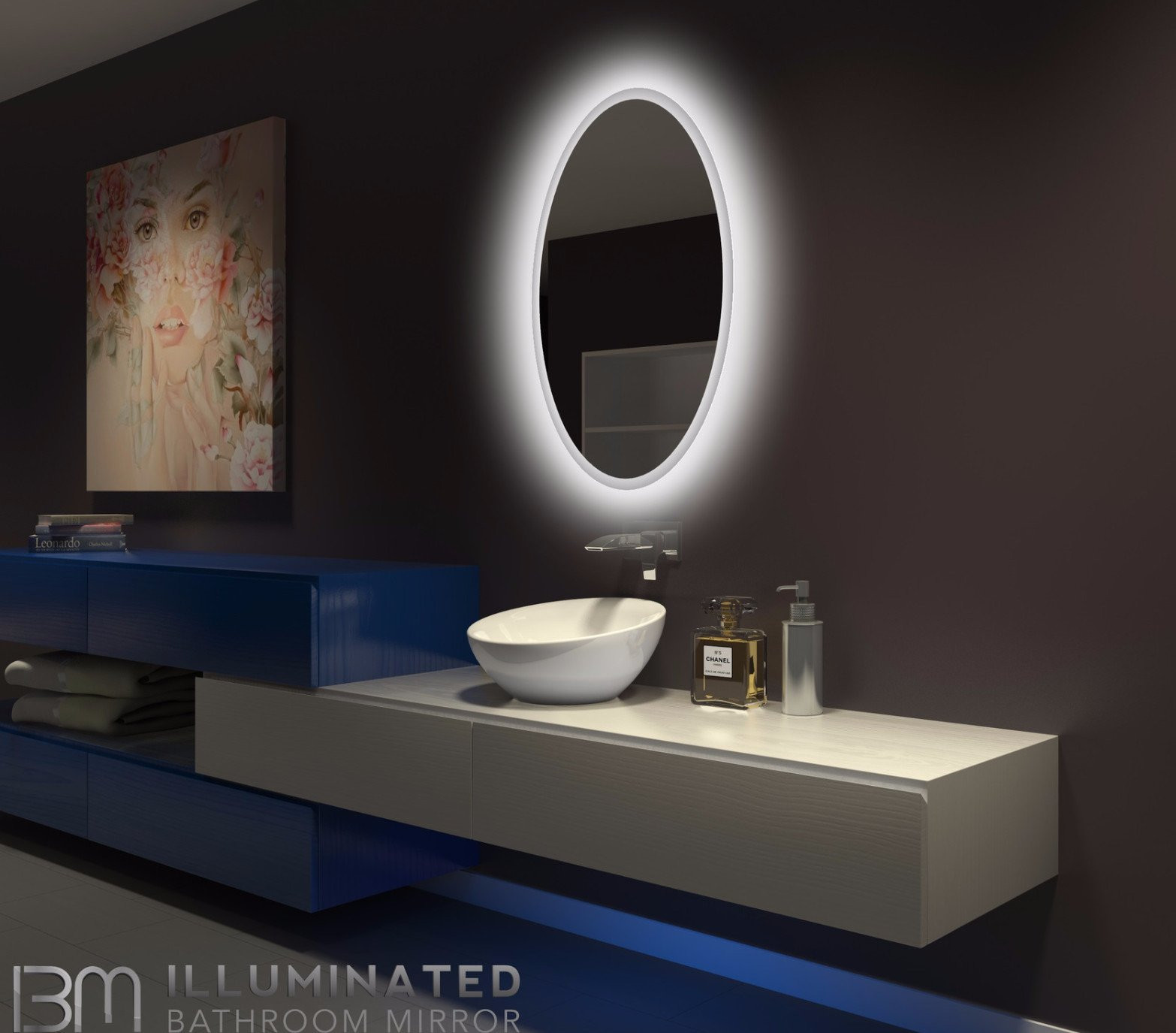 24X36 Bathroom Mirror
 BACKLIT Bathroom MIRROR OVAL 24 X 36 in – IB mirror