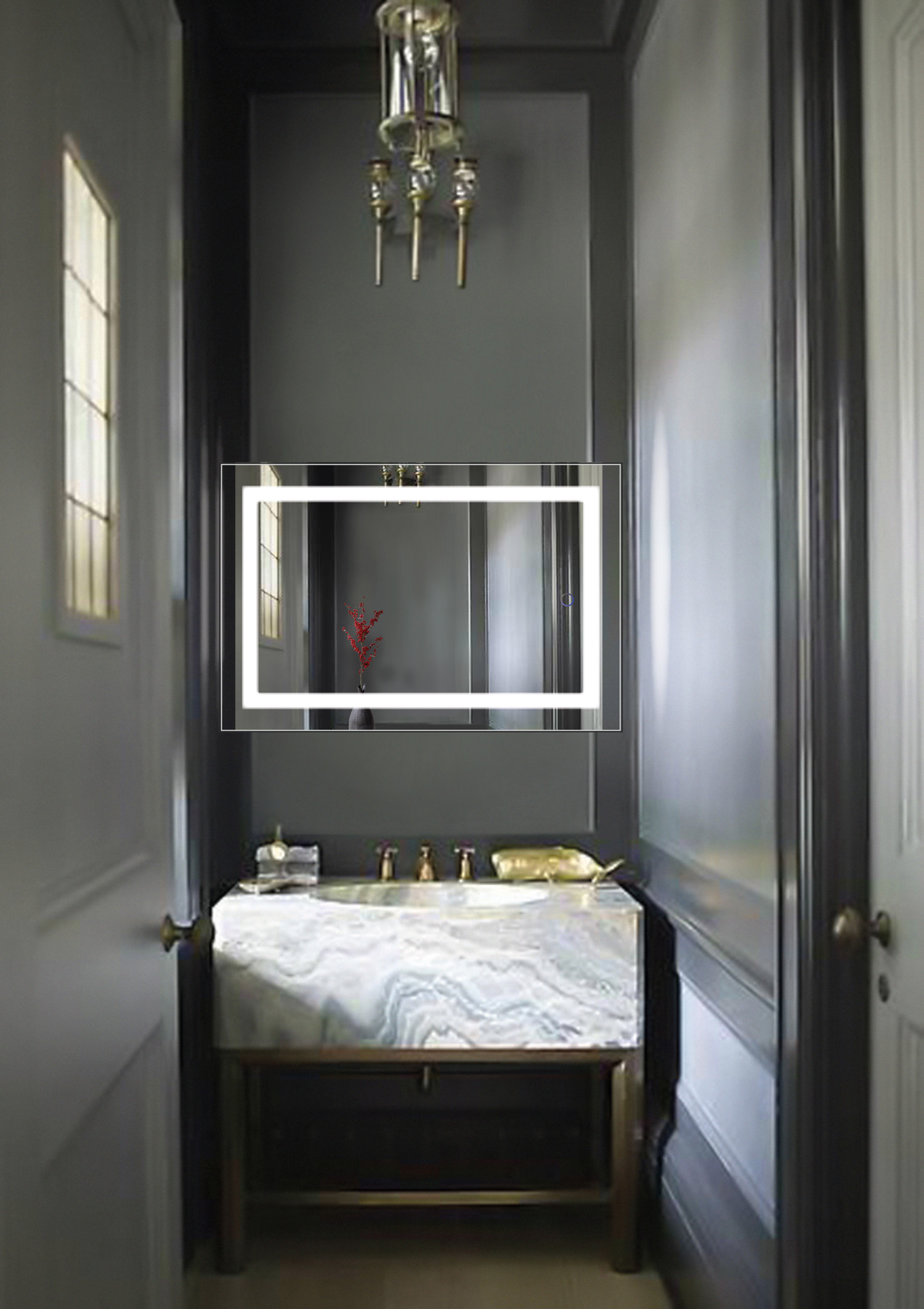 24X36 Bathroom Mirror
 LED Lighted 24″x36″ Bathroom Mirror With Dimmer & Defogger
