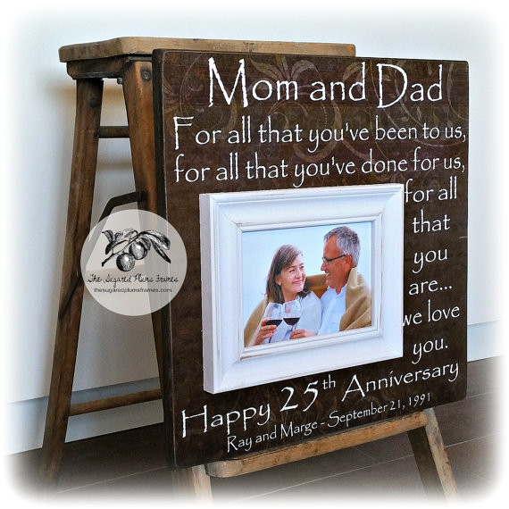 25Th Anniversary Gift Ideas
 25th Anniversary Gifts for Parents Silver Anniversary Gift