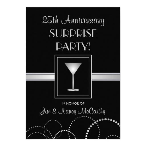 25th Birthday Invitation Wording
 25th Anniversary Surprise Party Custom Invitations 5" X 7