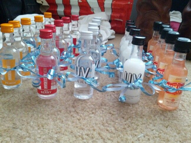 25th Birthday Party Decorations
 25th Birthday party favors A variety of flavored vodkas