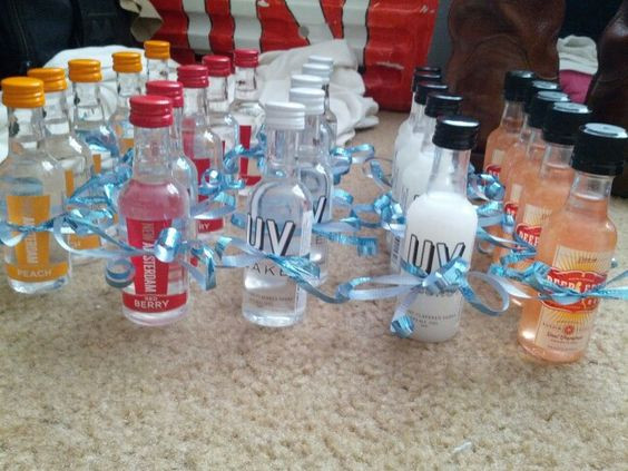 25th Birthday Party Themes
 25th Birthday party favors A variety of flavored vodkas