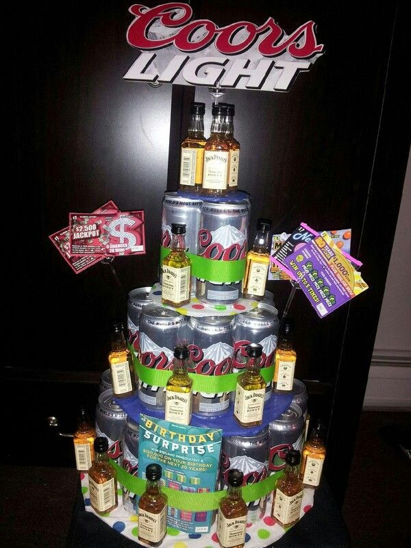 29Th Birthday Gift Ideas
 Beer cake I made out of a case of Coors light cans and