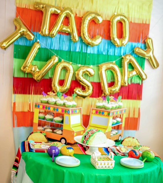 2Nd Birthday Gift Ideas For Boys
 Taco Twosday Letter Balloons Taco Twosday Party Decor Taco