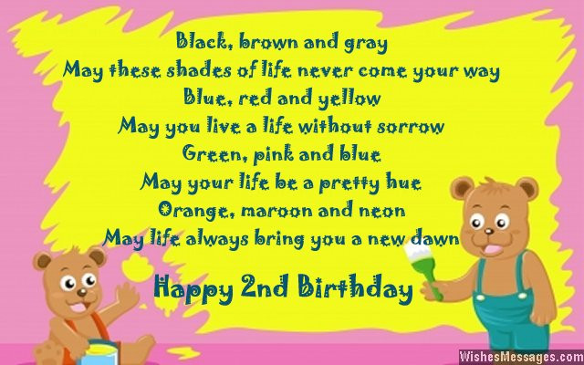 2nd Birthday Wishes
 Second birthday poems Happy 2nd birthday poems