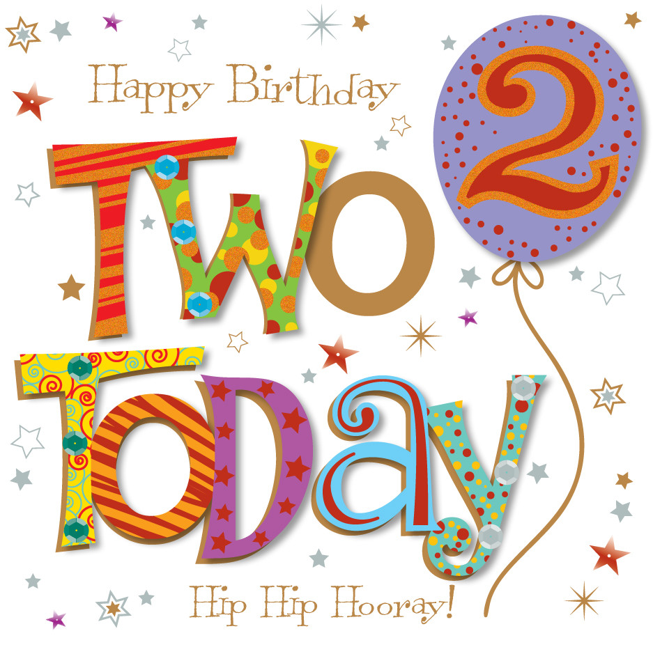 2nd Birthday Wishes
 Two Today 2nd Birthday Greeting Card By Talking