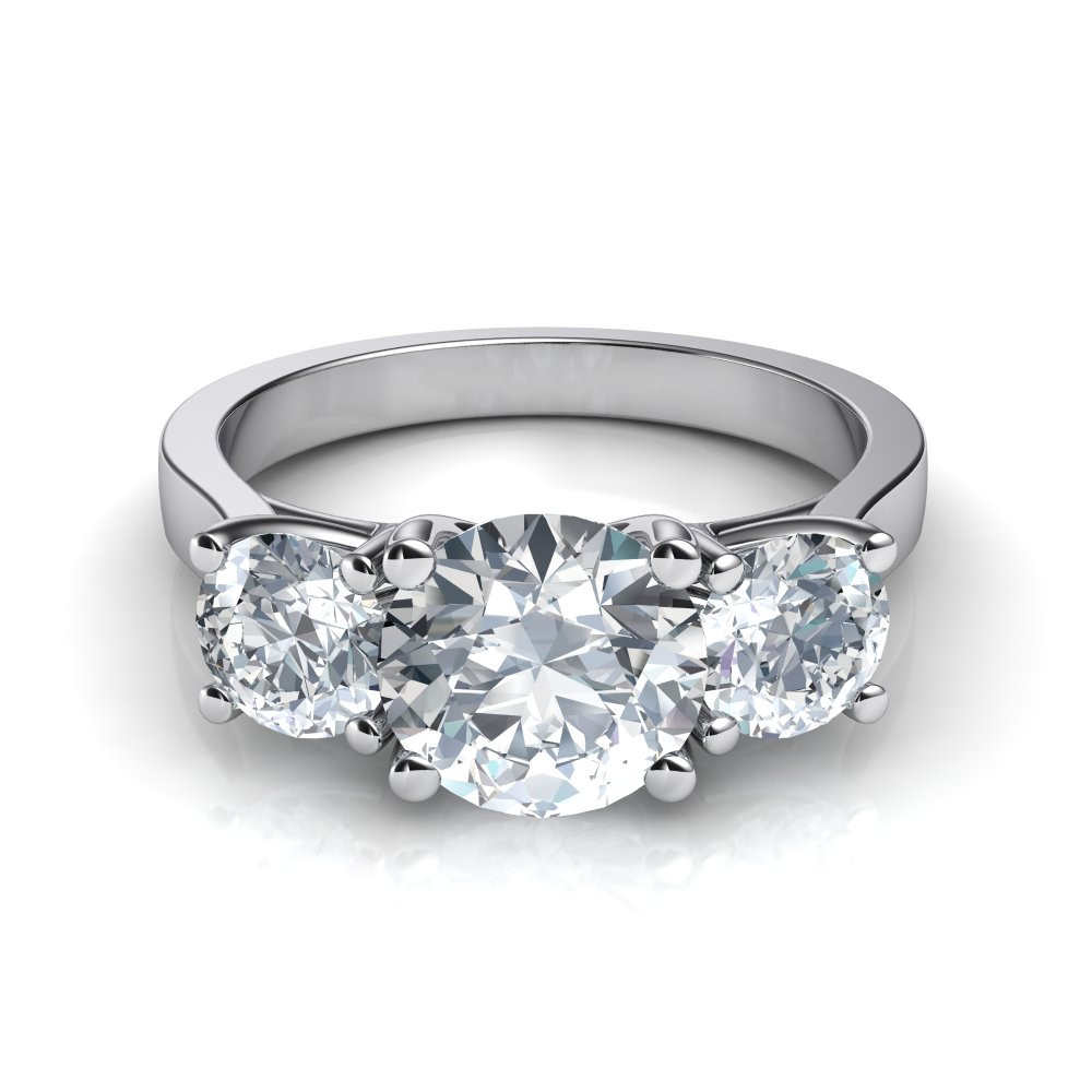3 Diamond Engagement Ring
 Three Stone Trellis Engagement Ring