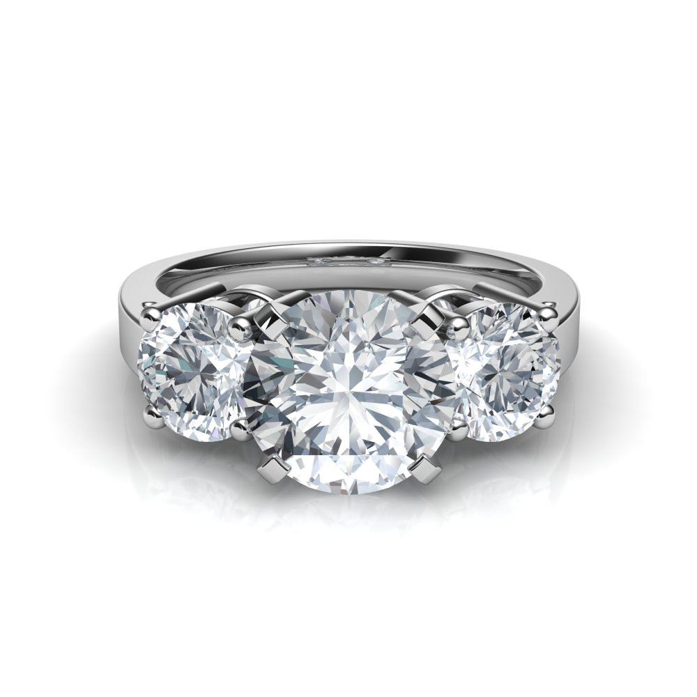 3 Diamond Engagement Ring
 3 Stone Past Present Future Trilogy Diamond Engagement