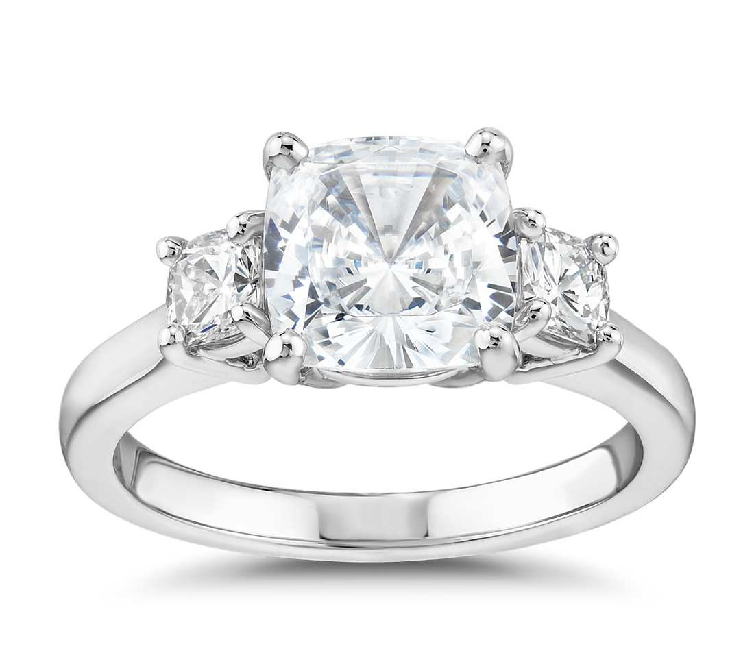 3 Diamond Engagement Ring
 The Gallery Collection™ Cushion Cut Three Stone Diamond