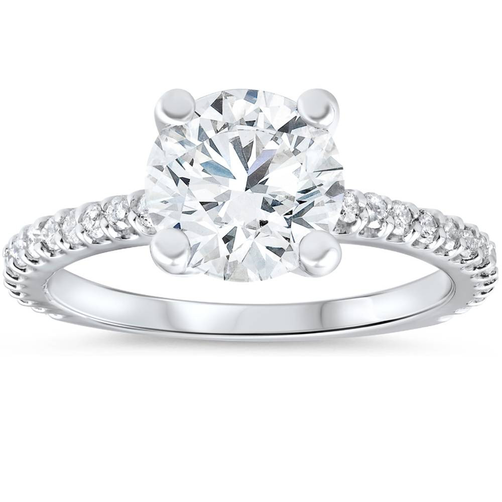 3 Karat Diamond Engagement Ring
 3 Carat Diamond Engagement Solitaire Ring 14K White Gold