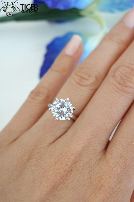 3 Karat Diamond Engagement Ring
 3 Carat Round 6 Prong Solitaire Engagement Ring by