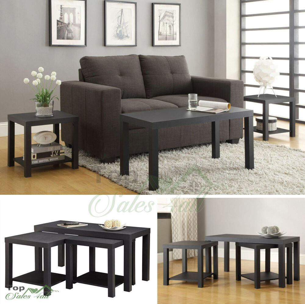 3 Piece Living Room Tables
 Coffee Table Set 3 Piece Wood Living Room Furniture Accent
