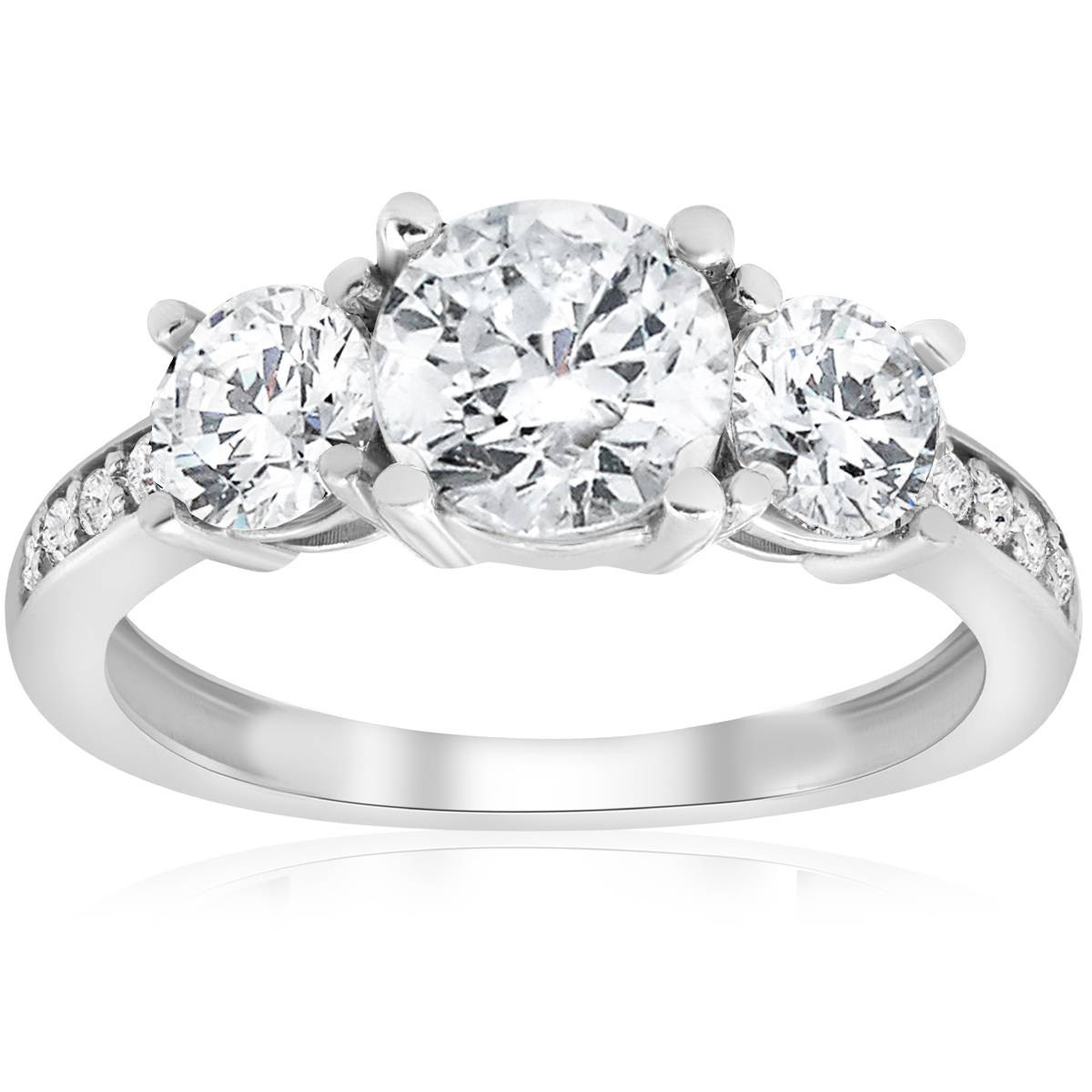 3 Stone Diamond Rings
 1 1 2ct 3 Stone Diamond Engagement Ring White Gold Round