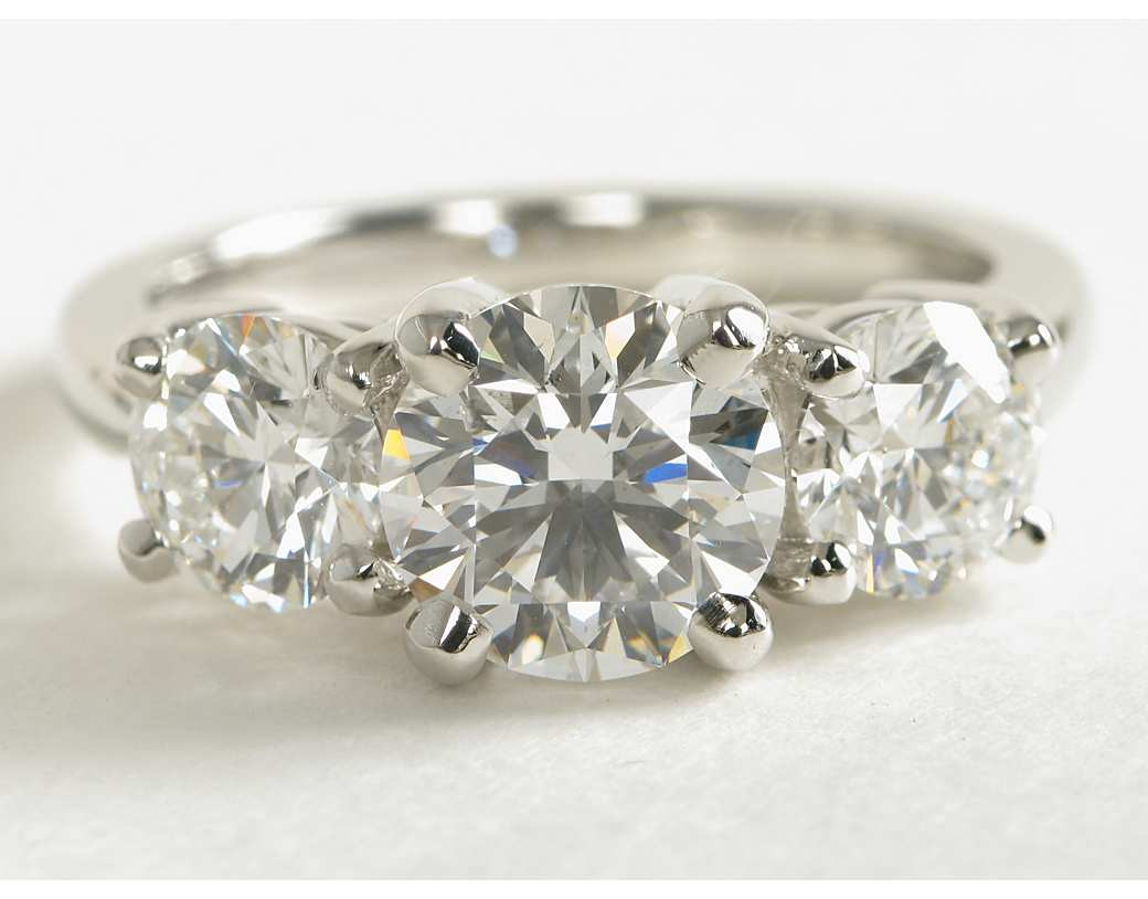 3 Stone Diamond Rings
 Classic Three Stone Diamond Engagement Ring in Platinum