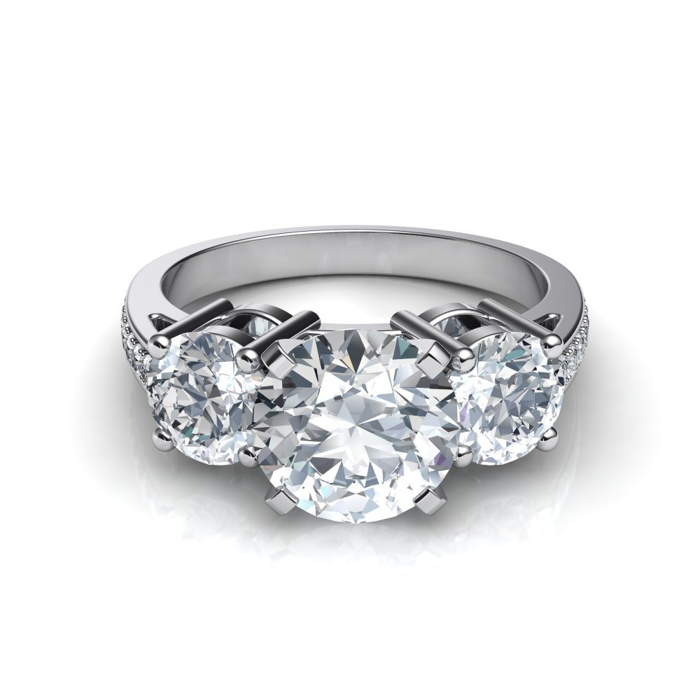 3 Stone Diamond Rings
 3 Stone Trilogy Past Present Future Engagement Ring