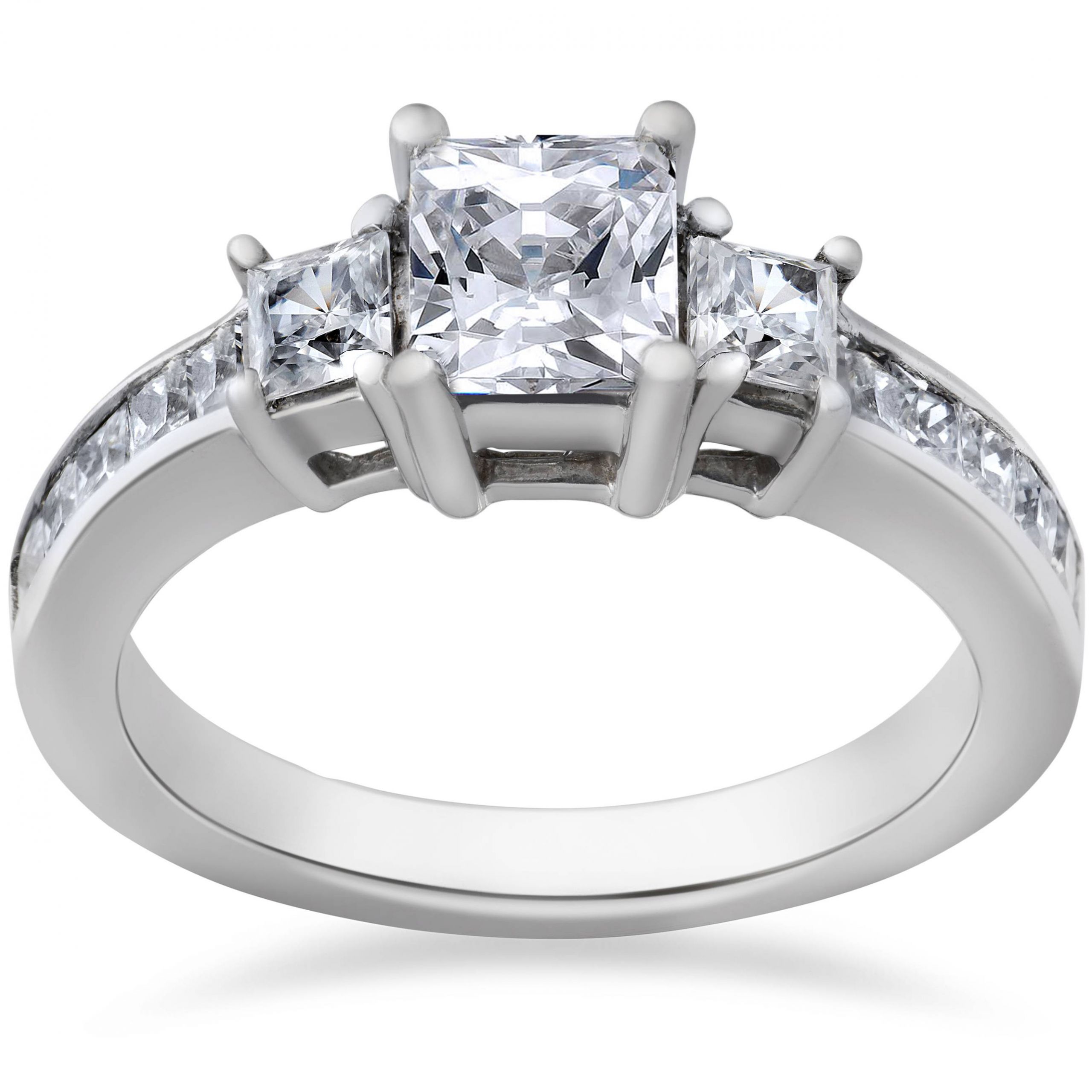 3 Stone Princess Cut Engagement Ring
 Princess Cut Diamond Engagement Ring 3 Stone 1 1 2ct 14k