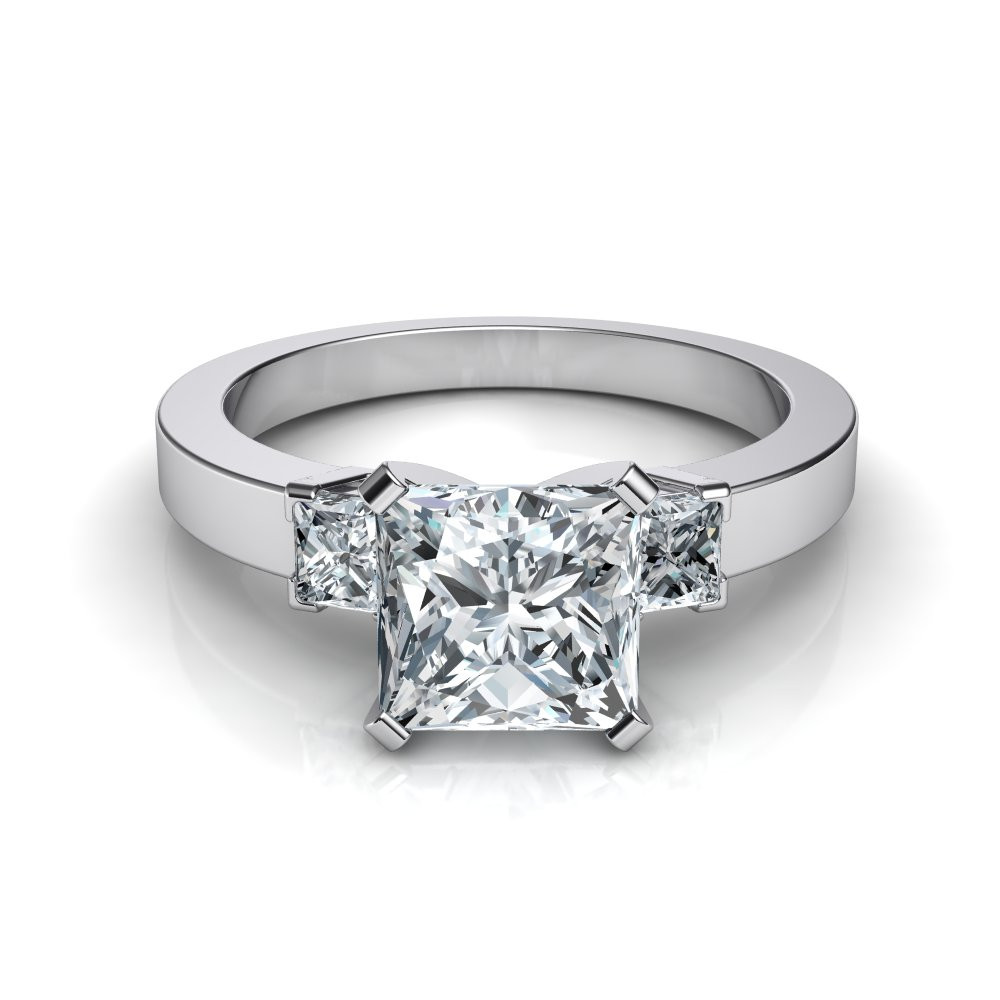 3 Stone Princess Cut Engagement Ring
 Three Stone Princess Cut Diamond Engagement Ring