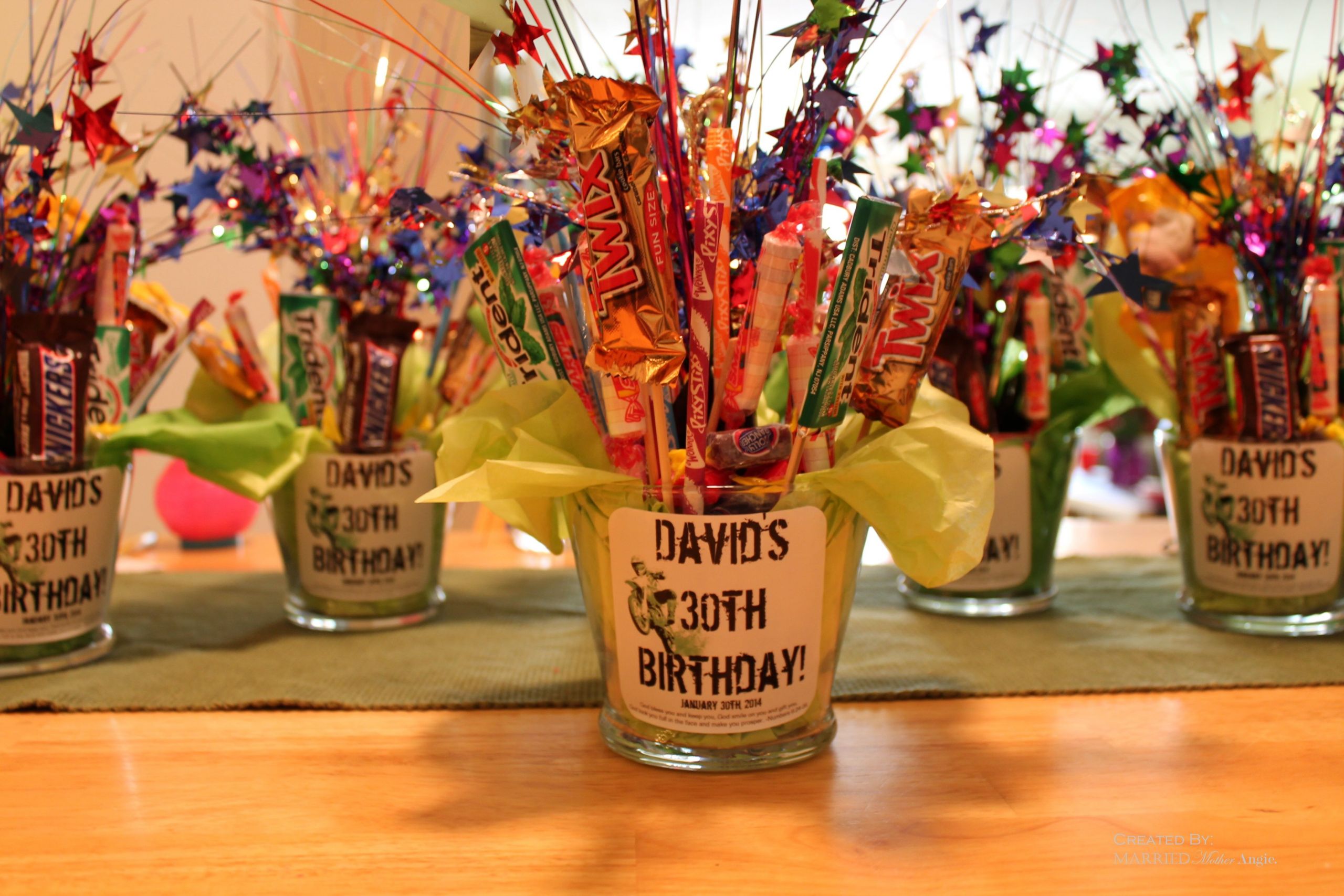 30Th Birthday Dinner Party Ideas
 Centerpieces made for a friends 30th birthday dinner