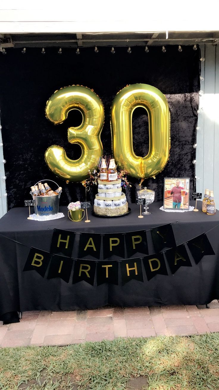 30Th Birthday Party Ideas For Men
 30th birthday party ideas men black and gold party beer