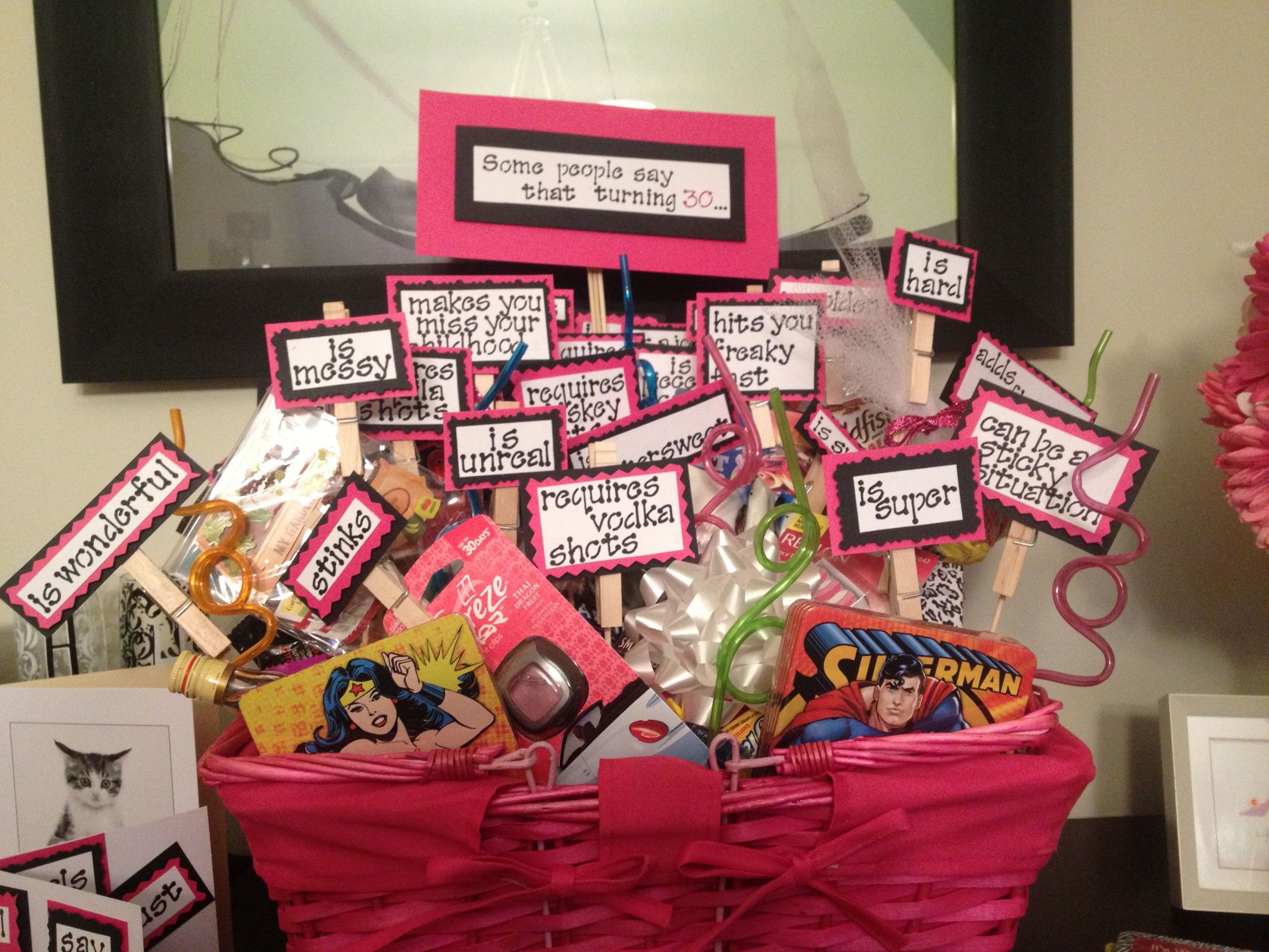 30Th Girl Birthday Gift Ideas
 Turning 30 Birthday Basket