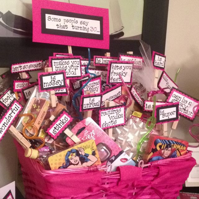 30Th Girl Birthday Gift Ideas
 Turning 30 Birthday Basket Crafts Pinterest