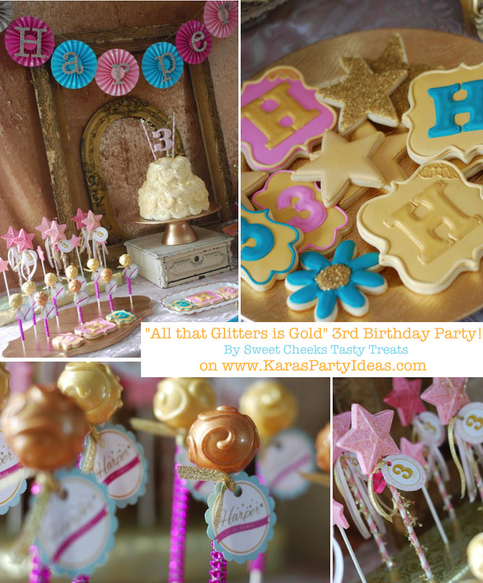 3Rd Birthday Gift Ideas
 Kara s Party Ideas Glittery Sparkly Glam Golden Girl 3rd