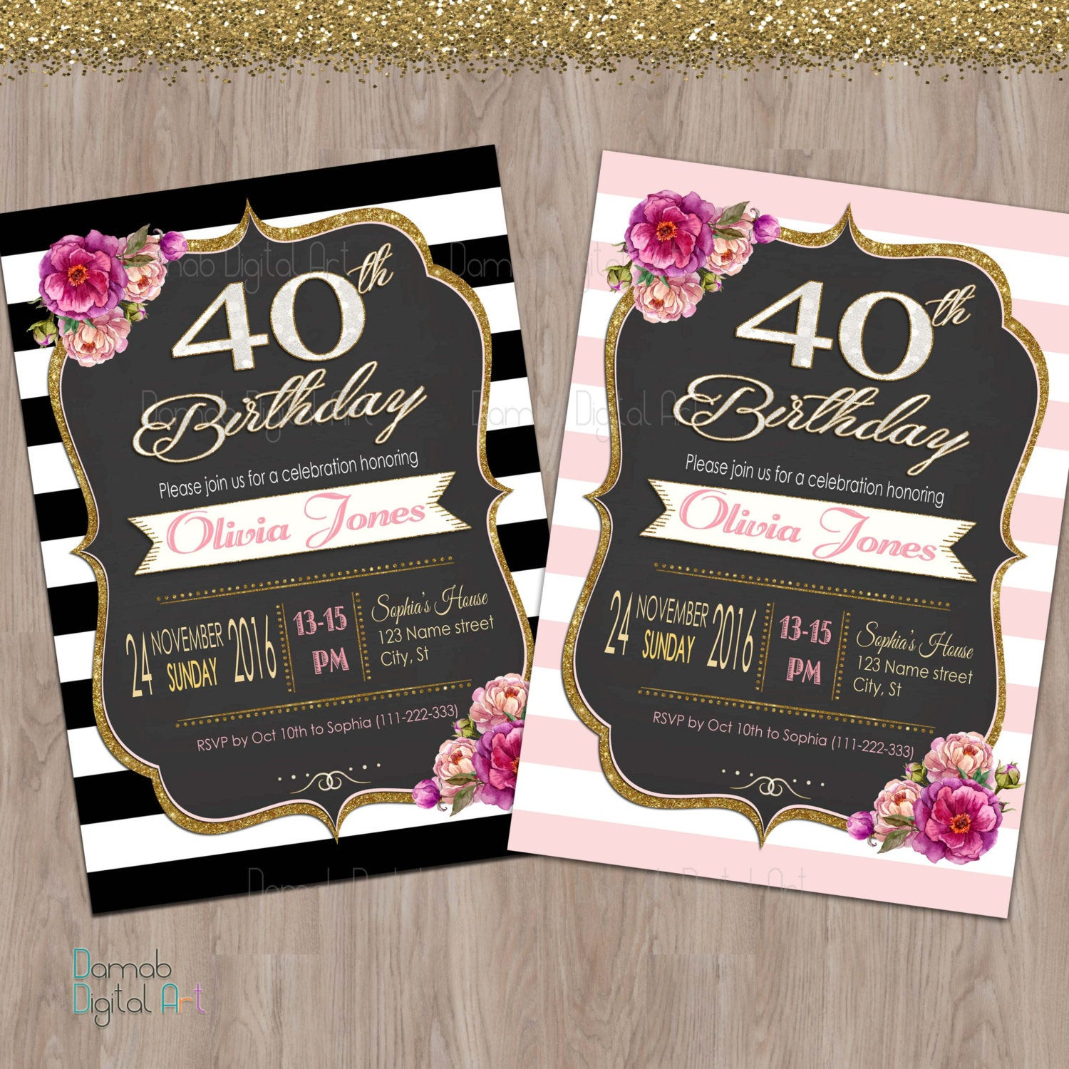 40th Birthday Party Invitations
 40th birthday invitation women 40th birthday invitation for