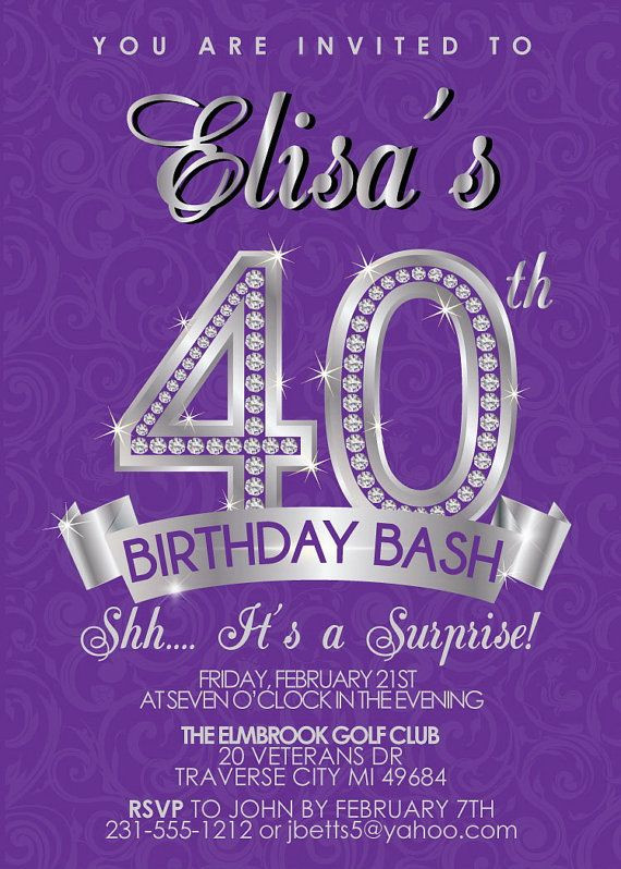 40th Birthday Party Invitations
 40th Birthday Invitations For Women