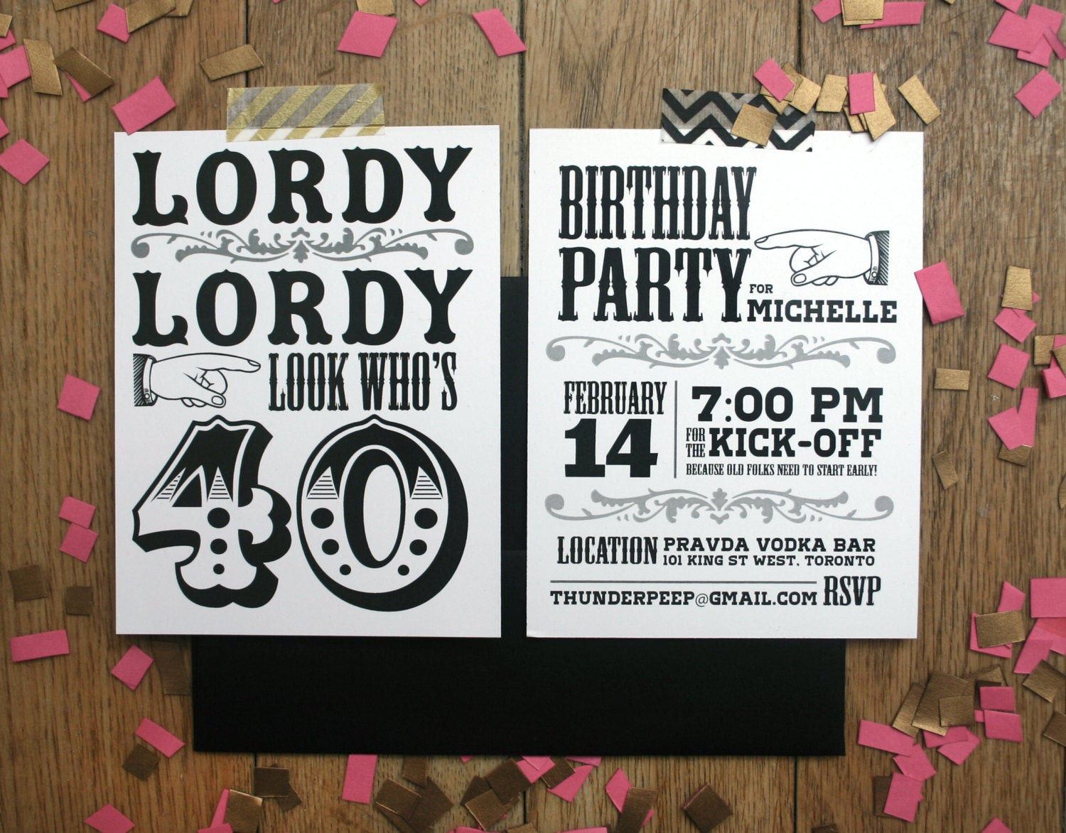 40th Birthday Party Invitations
 Custom 40th Birthday party invitations