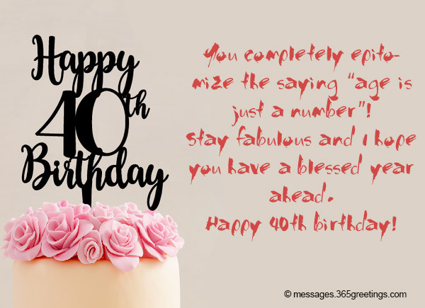 40Th Birthday Quotes Female
 40th Birthday Wishes 365greetings