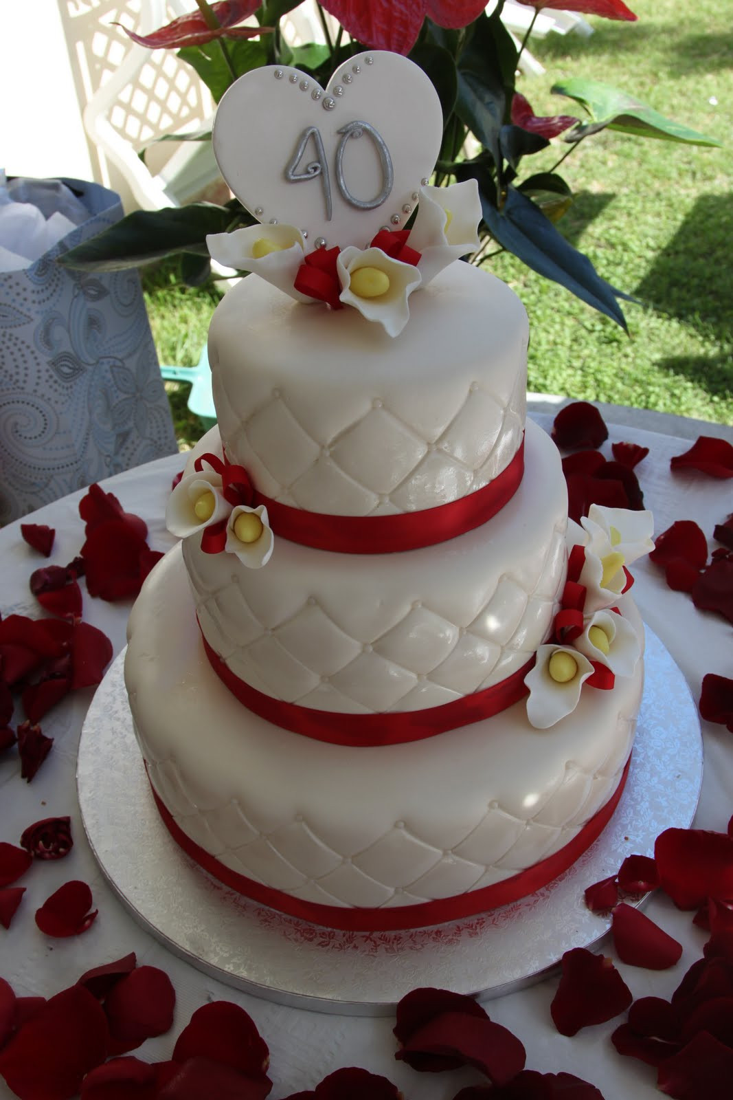 40th Wedding Anniversary Cakes
 Cakes by Tiffany Nevarez Happy 40th Anniversary Cake