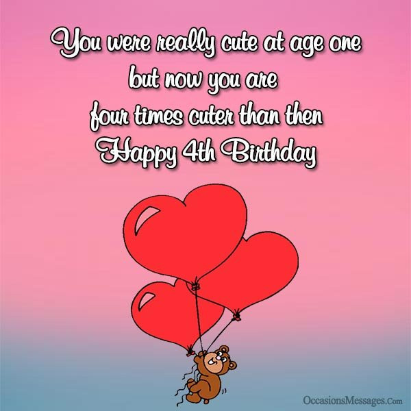 4th Birthday Quotes
 4th Birthday Wishes and Greetings Occasions Messages