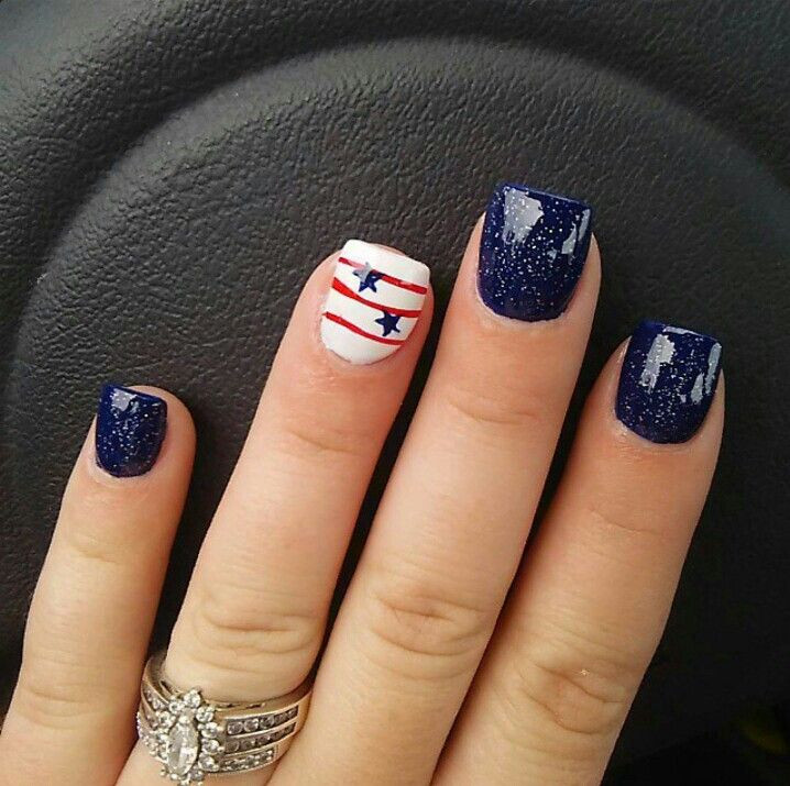 4th Of July Acrylic Nail Designs
 Forth of July nails my nails in 2019