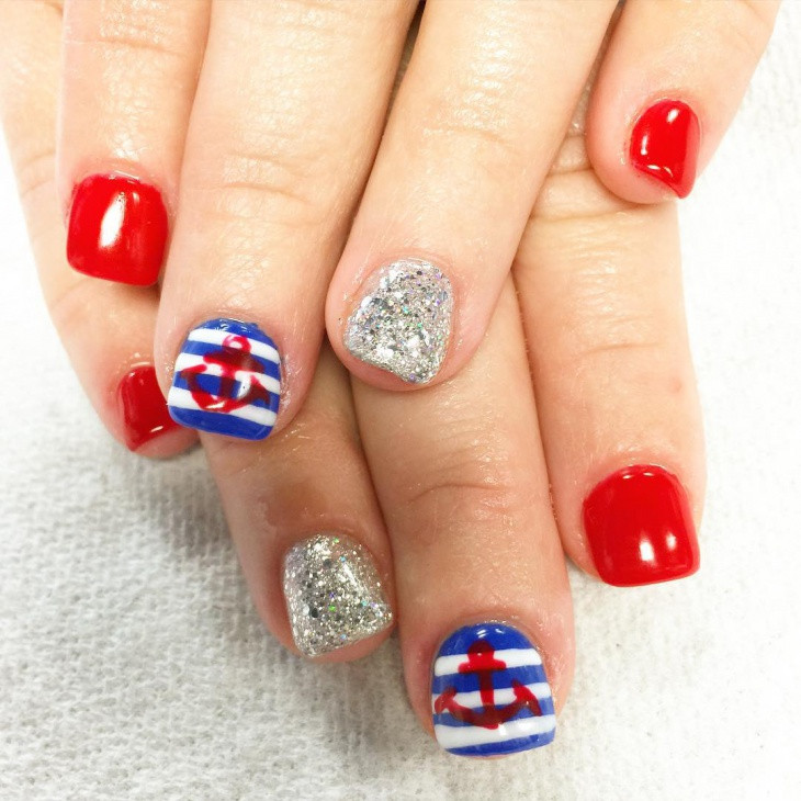 4th Of July Acrylic Nail Designs
 20 Fourth of July Nail Art Designs Ideas