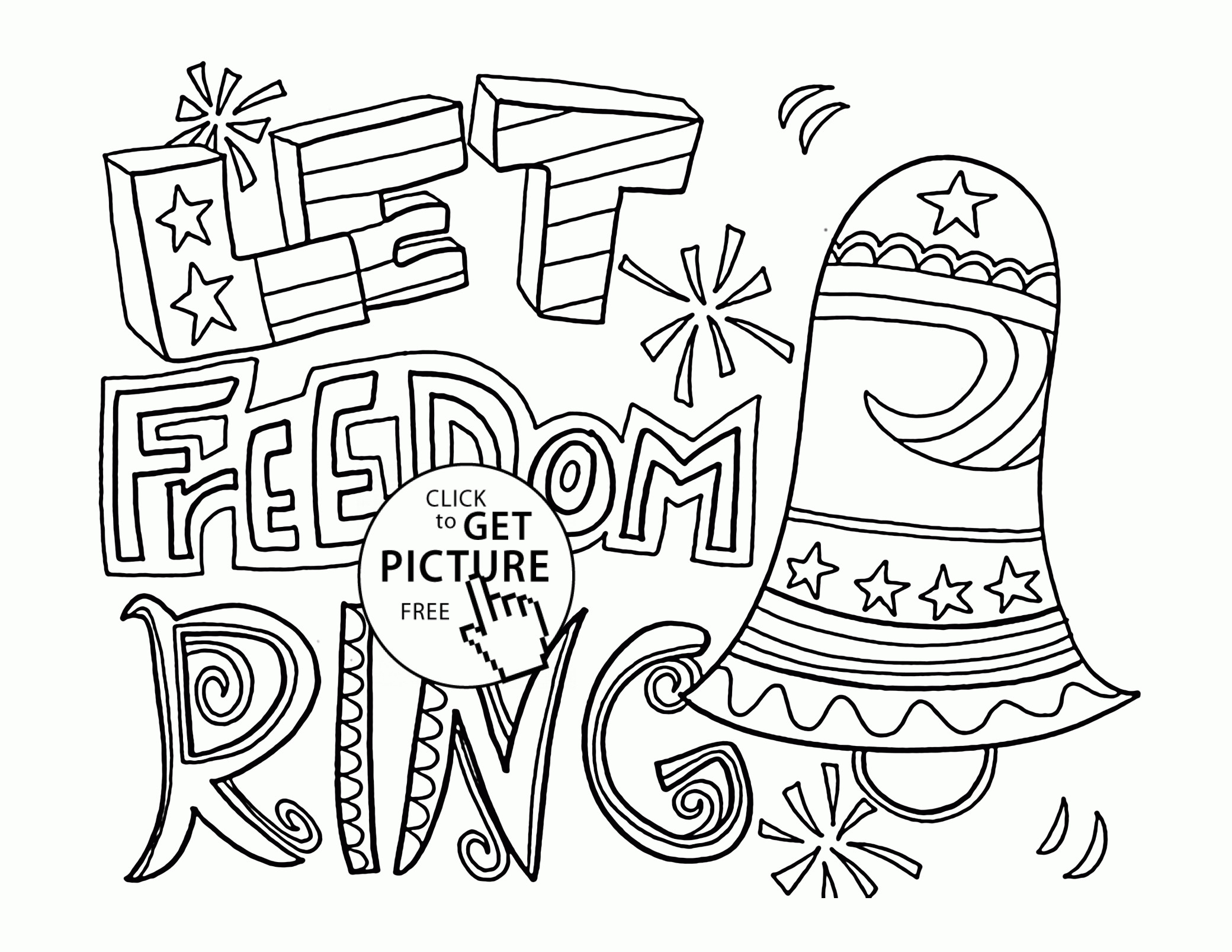 4Th Of July Coloring Pages For Kids
 Let Freedom Ring 4th of July coloring page for kids