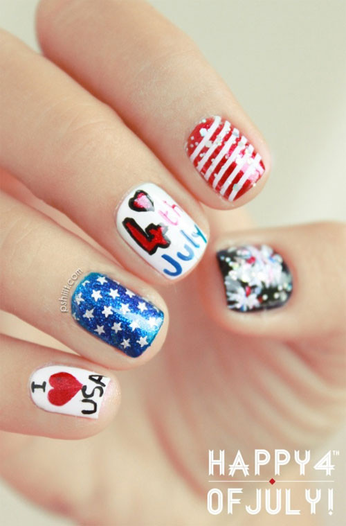 4th Of July Nail Art Ideas
 15 Awesome 4th July Nail Art Designs & Ideas 2013