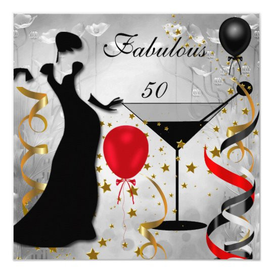 50 And Fabulous Birthday Decorations
 Fabulous 50 50th Birthday Party Deco Lady Red 2 Card