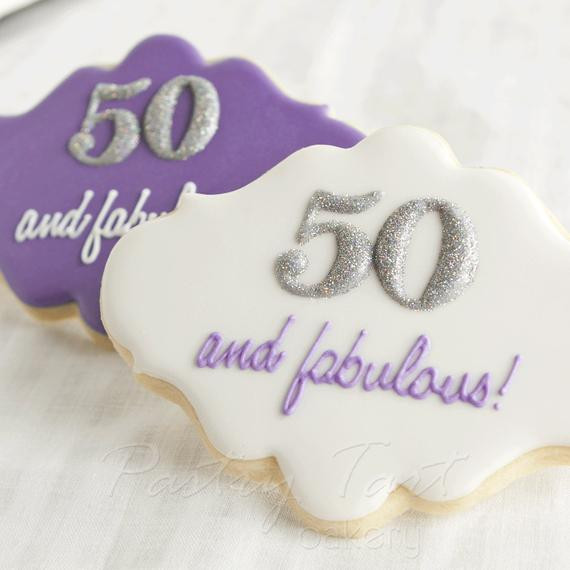 50 And Fabulous Birthday Decorations
 Items similar to 50 and Fabulous Birthday Cookie Favors