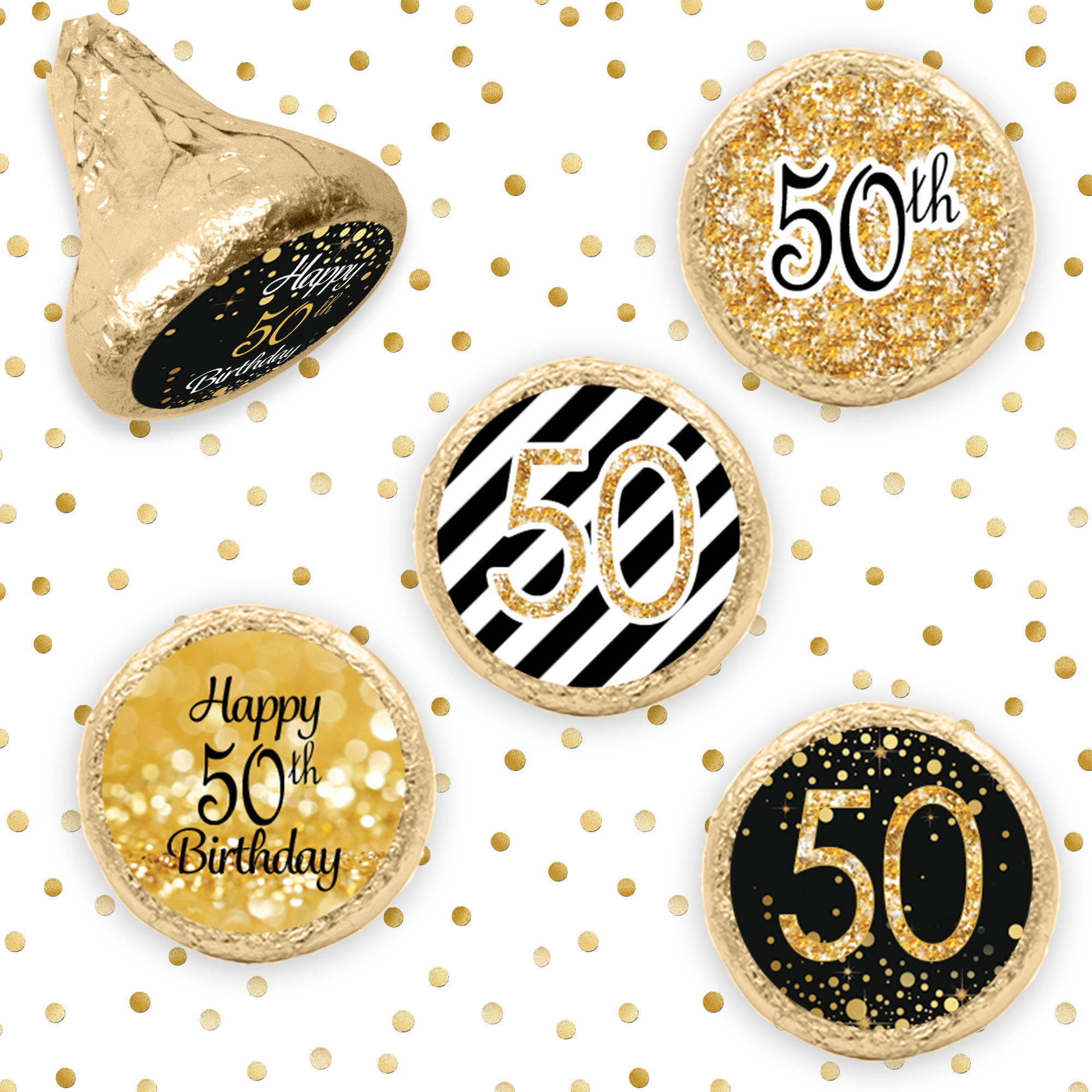 50 Birthday Party Favors
 50th Happy Birthday Party Favors Black and Gold 50th