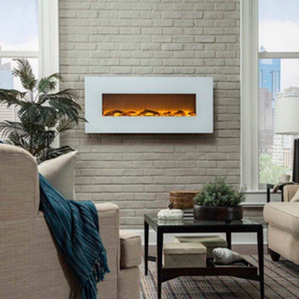 50 Electric Fireplace
 Touchstone Ivory White 50 inch Electric Fireplace with
